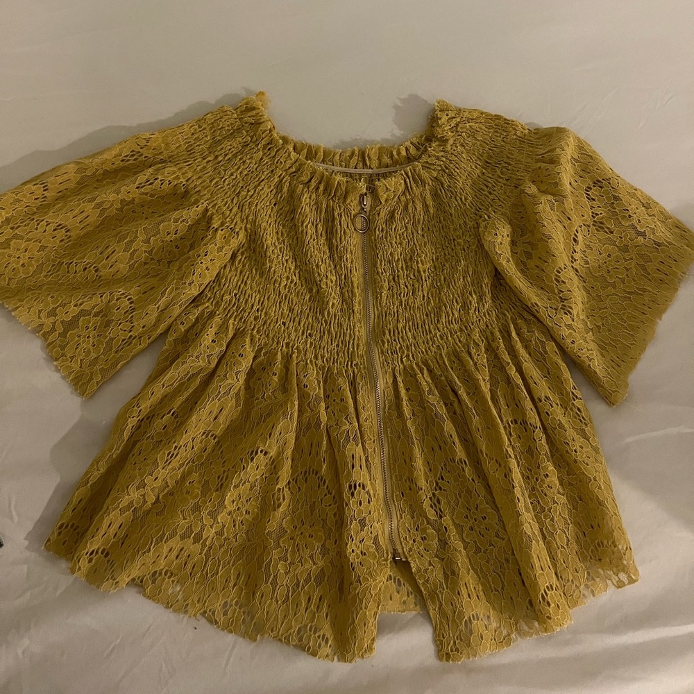 Yellow lace blouse